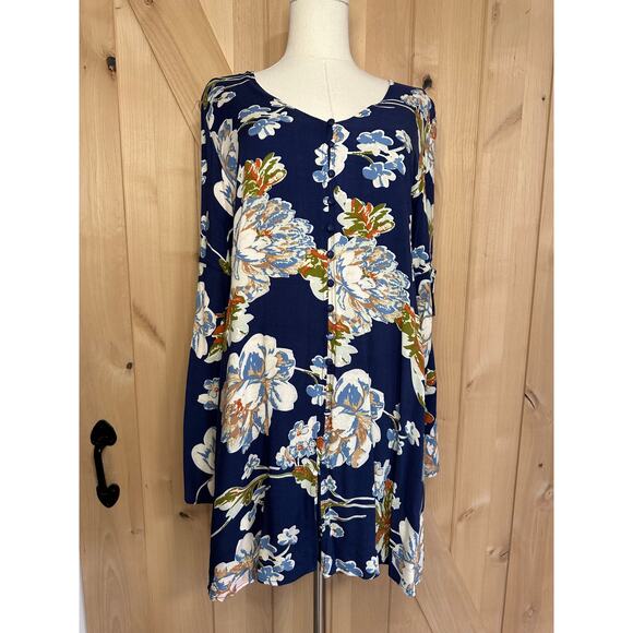 Altar’d State | Floral Boho Long Sleeve Tunic Top | Size Medium - Picture 1 of 13